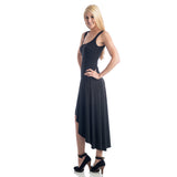 Grace Asymmetrical Maxi Tank Dress - Black