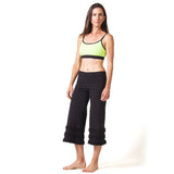 Wisdom Ruffled Yoga Capris - Black