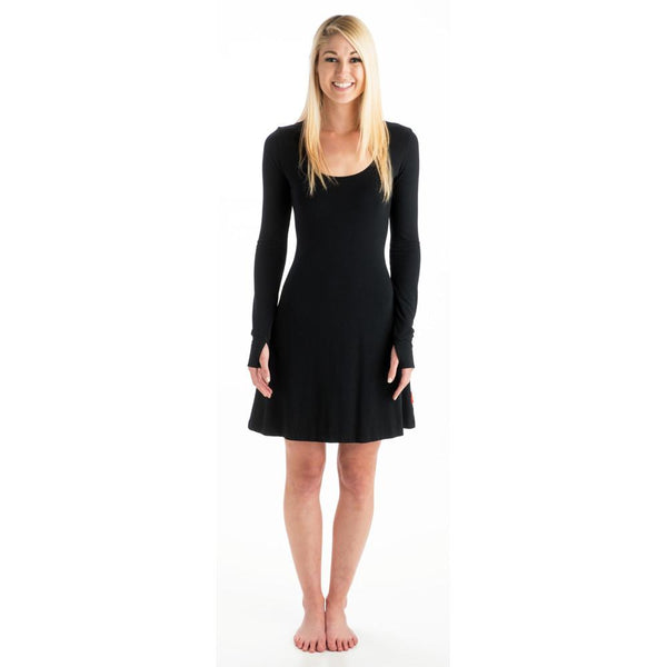 Bamboo Long Sleeve Dress Black