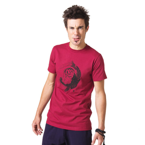 Zane Prater Yin Yang Organic Cotton T-shirt mens maroon