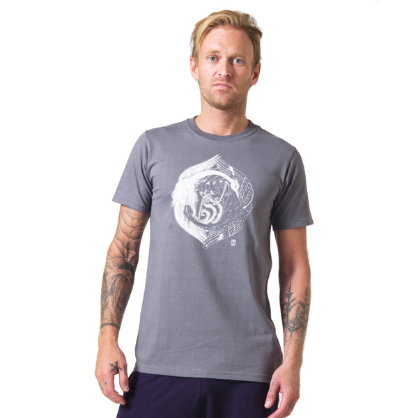 Yin Yang T-shirt by Zane Prater Organic Cotton T-Shirt mens gray ...