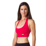 Love Lace-up Reversible Halter Yoga Bra - Black and Red