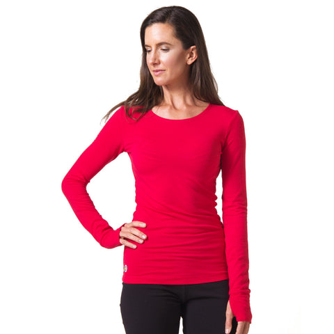 Strength Bamboo Long Sleeve T-shirt - Red