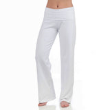 Wisdom Fold Over Yoga Pants white