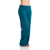 Wisdom Fold Over Yoga Pants - Teal LONG