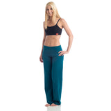 Wisdom Fold Over Yoga Pants - Teal LONG