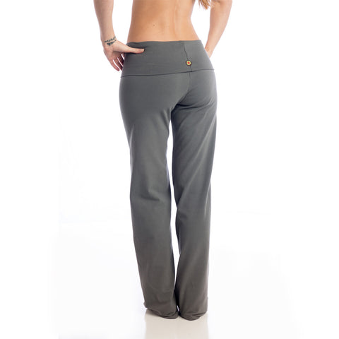 Wisdom Fold Over Yoga Pants - Charcoal