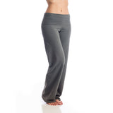 Wisdom Fold Over Yoga Pants - Charcoal LONG