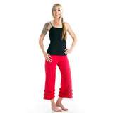 Wisdom Ruffled Yoga Capris - Red