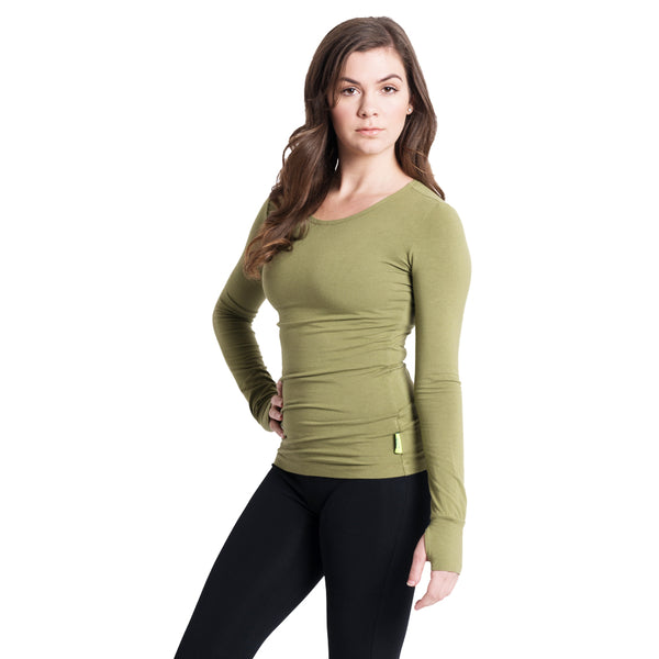 Strength Bamboo Long Sleeve T-shirt - Olive/Green