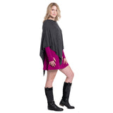 Eco-Luxe V-Neck Poncho - Obsidian