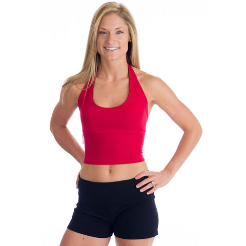 Love Lace-Up Reversible Halter Top - Red and Black
